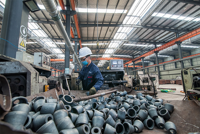 铜仁网架配件-锥头加工车间